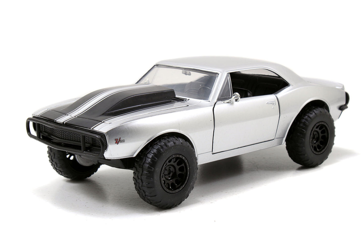 Roman's Chevrolet Camaro Z/28 Silver "Fast & Furious 7" Movie 1/24 Diecast Model Car by Jada