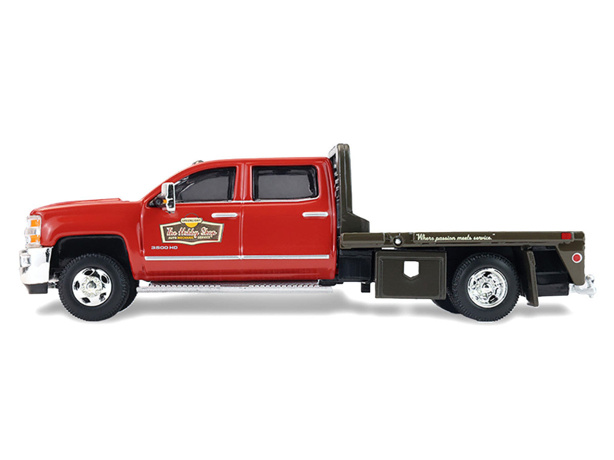2016 Chevrolet Silverado 3500HD Dually Flatbed Truck "Hobby Shop Auto Mechanic" Red with Tool Cabinet "The Hobby Shop" Series 17 1/64 Diecast Model Car by Greenlight Greenlight