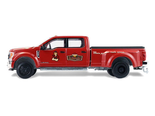 2022 Ford F-450 Dually Pickup Truck "Hobby Shop Auto Mechanic" Red with Mechanic Figure "The Hobby Shop" Series 17 1/64 Diecast Model Car by Greenlight Greenlight