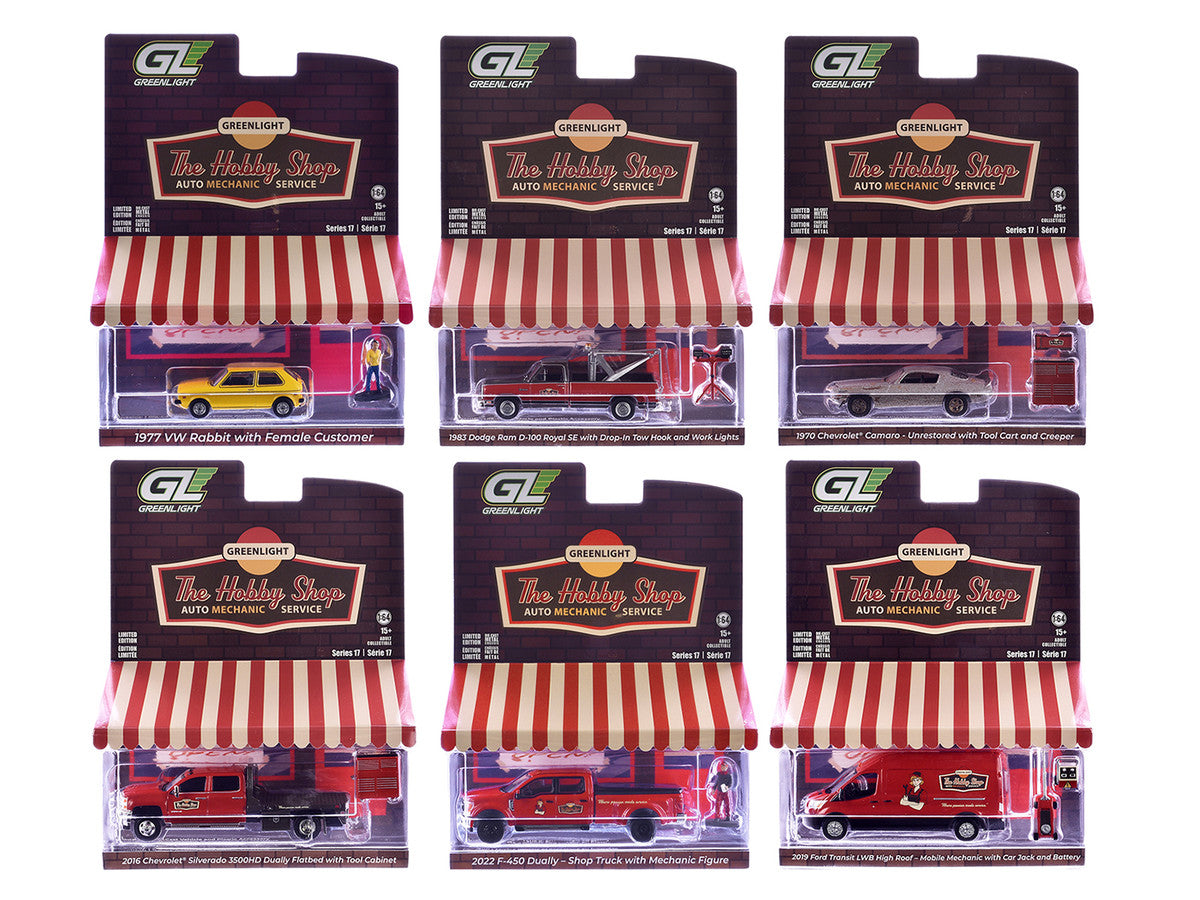 "The Hobby Shop" Series 17 Set of 6 pieces 1/64 Diecast Model Cars by Greenlight Greenlight