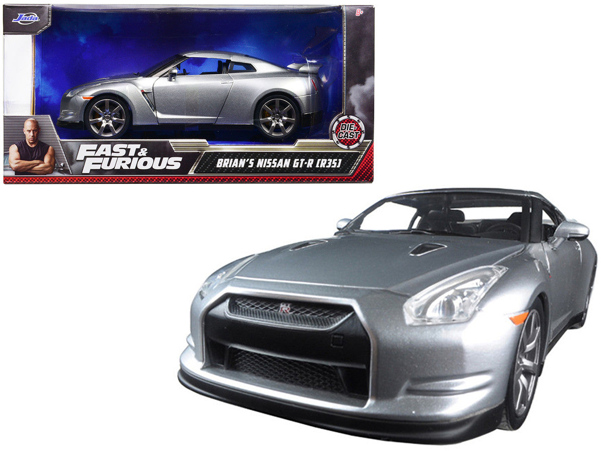 Brian's Nissan GT-R (R35) Silver "Fast & Furious" Movie 1/24 Diecast Model Car by Jada Jada