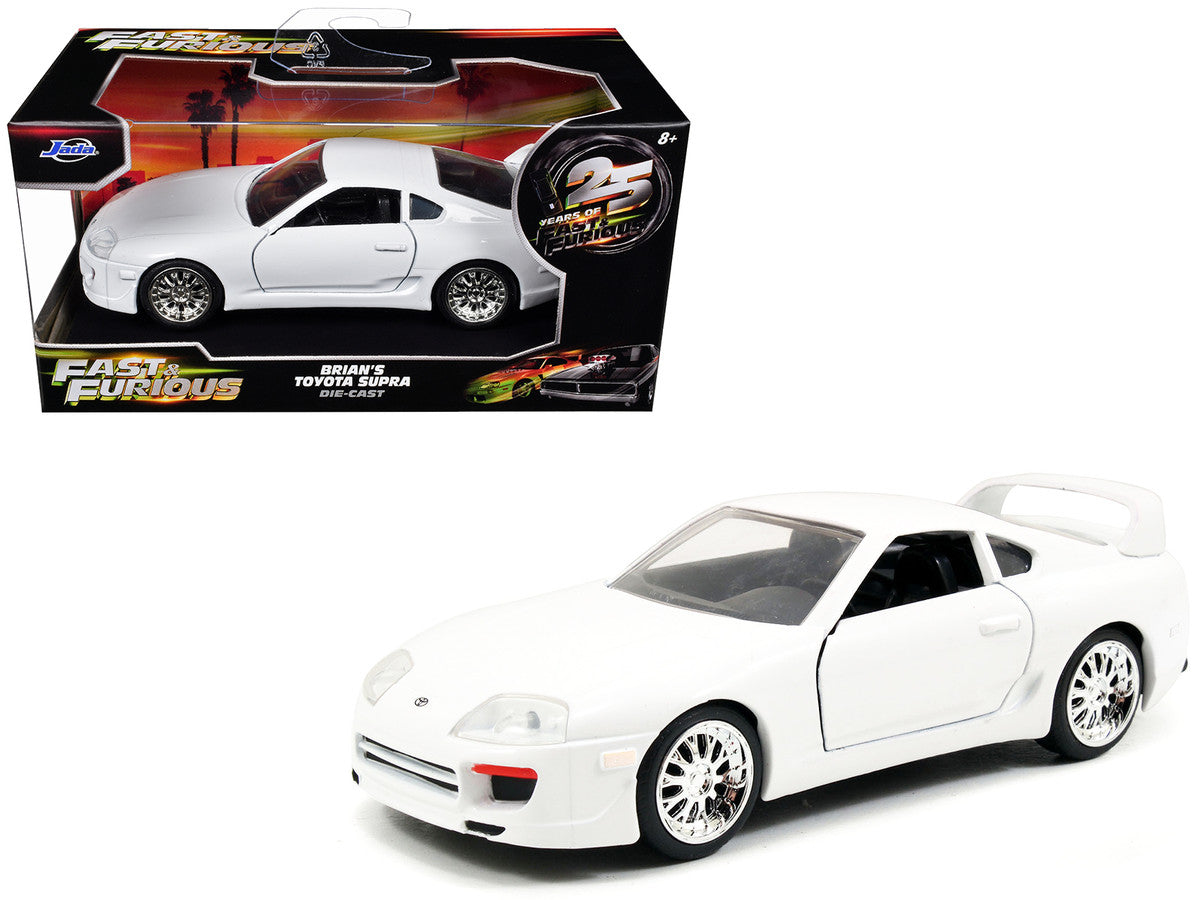 Brian's Toyota Supra White "Fast & Furious 7" (2015) Movie "25 Years of Fast & Furious" Series 1/32 Diecast Model Car by Jada Jada