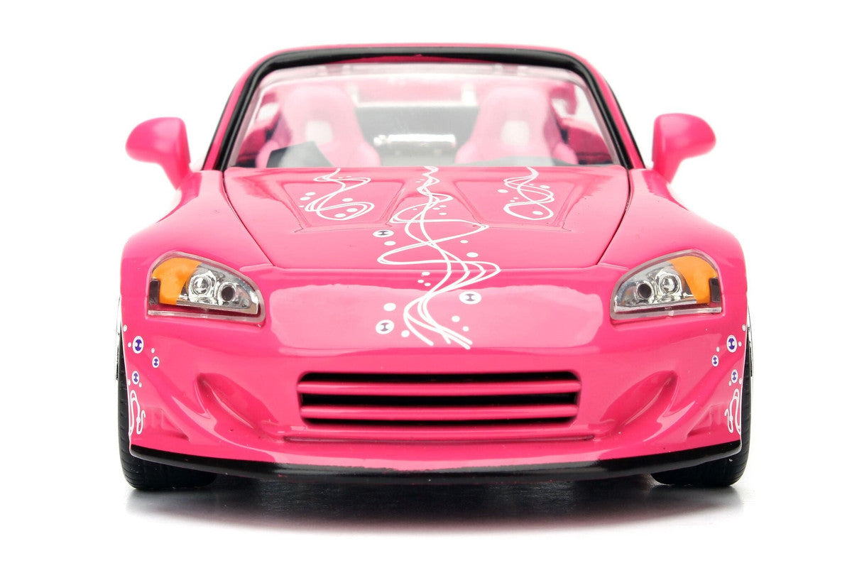Suki's 2001 Honda S2000 Convertible Pink with Graphics "25 Years of Fast & Furious" "2 Fast 2 Furious" (2003) Movie 1/24 Diecast Model Car by Jada Jada