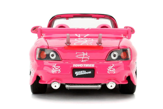 Suki's 2001 Honda S2000 Convertible Pink with Graphics "25 Years of Fast & Furious" "2 Fast 2 Furious" (2003) Movie 1/24 Diecast Model Car by Jada Jada