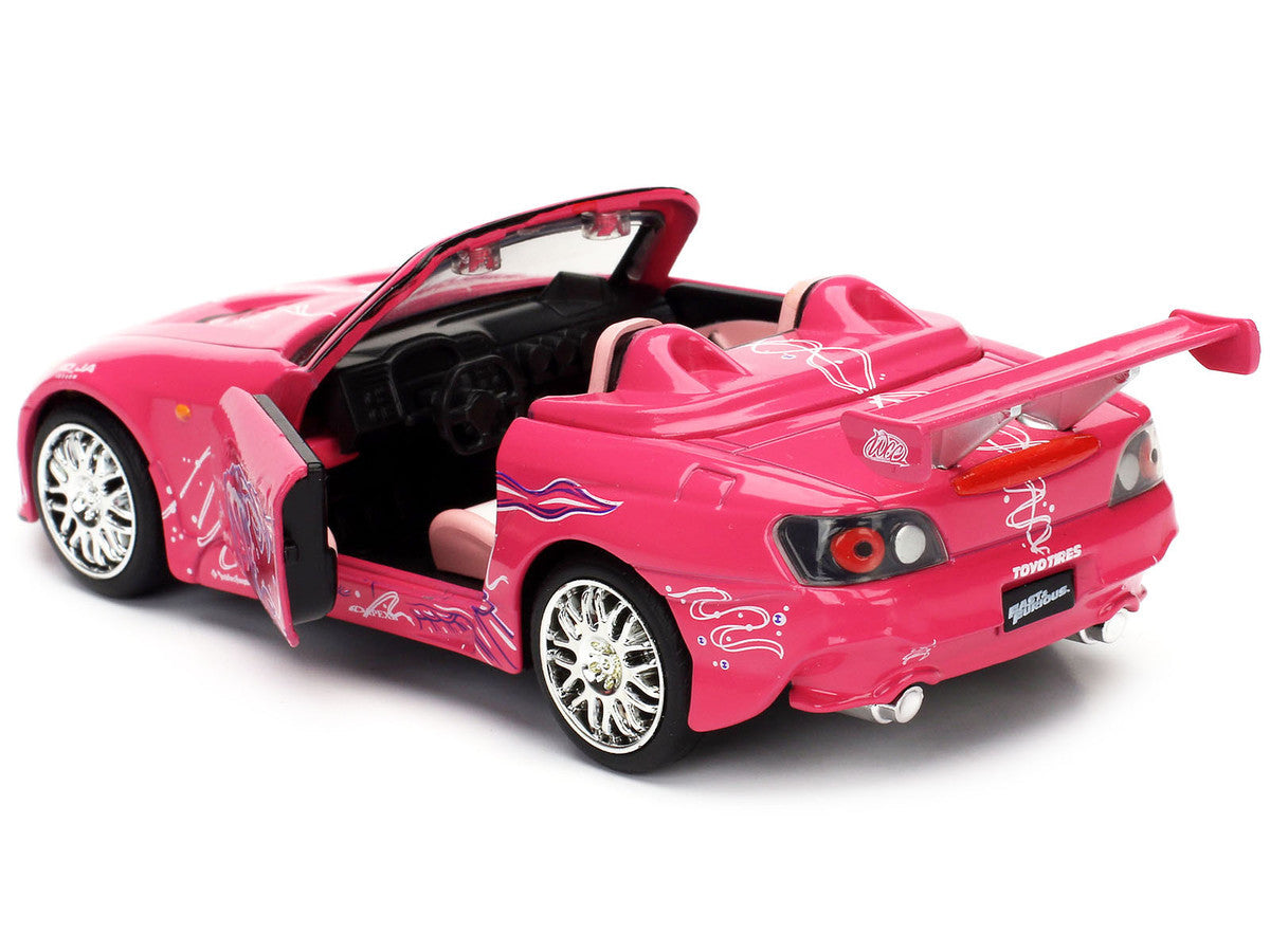 Suki's Honda S2000 Convertible Pink with Graphics "2 Fast 2 Furious" (2003) Movie "Fast & Furious 25th Anniversary" Series 1/32 Diecast Car Model by Jada Jada