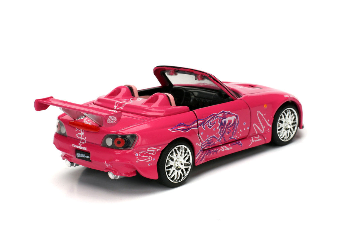 Suki's Honda S2000 Convertible Pink with Graphics "2 Fast 2 Furious" (2003) Movie "Fast & Furious 25th Anniversary" Series 1/32 Diecast Car Model by Jada Jada