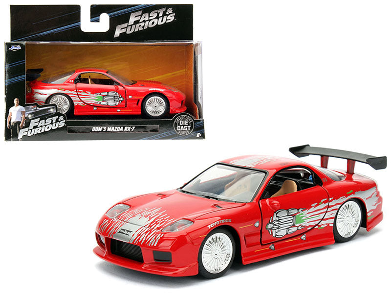 Dom's Mazda RX-7 Red with Graphics "Fast & Furious" Movie 1/32 Diecast Model Car by Jada W2B