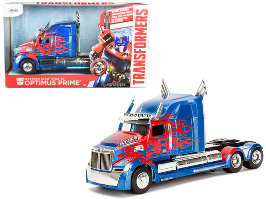Western Star 5700 XE Phantom Optimus Prime with Robot on Chassis "Transformers 5" (2017) Movie "Hollywood Rides" Series 1/24 Diecast Model by Jada Jada