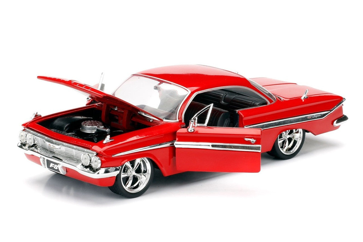 Dom's Chevrolet Impala Red "Fast & Furious F8: The Fate of the Furious" (2017) Movie "25 Years of Fast & Furious" Series 1/24 Diecast Model Car by Jada Jada