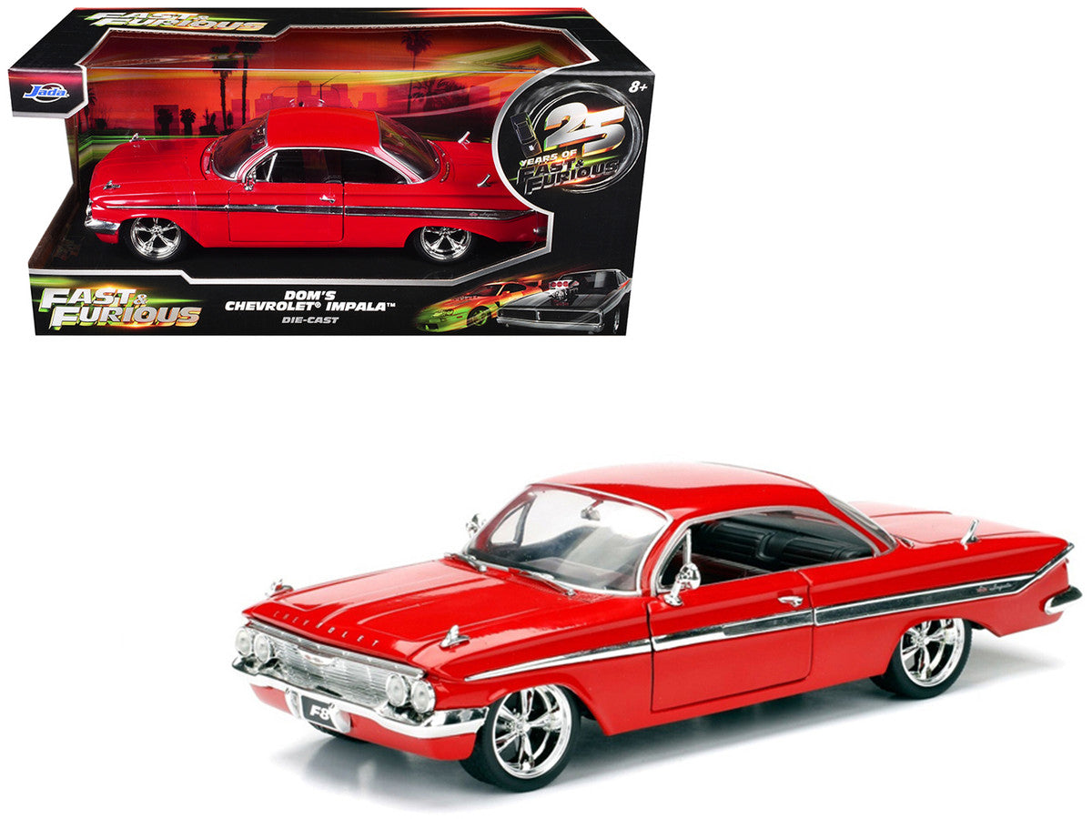 Dom's Chevrolet Impala Red "Fast & Furious F8: The Fate of the Furious" (2017) Movie "25 Years of Fast & Furious" Series 1/24 Diecast Model Car by Jada Jada