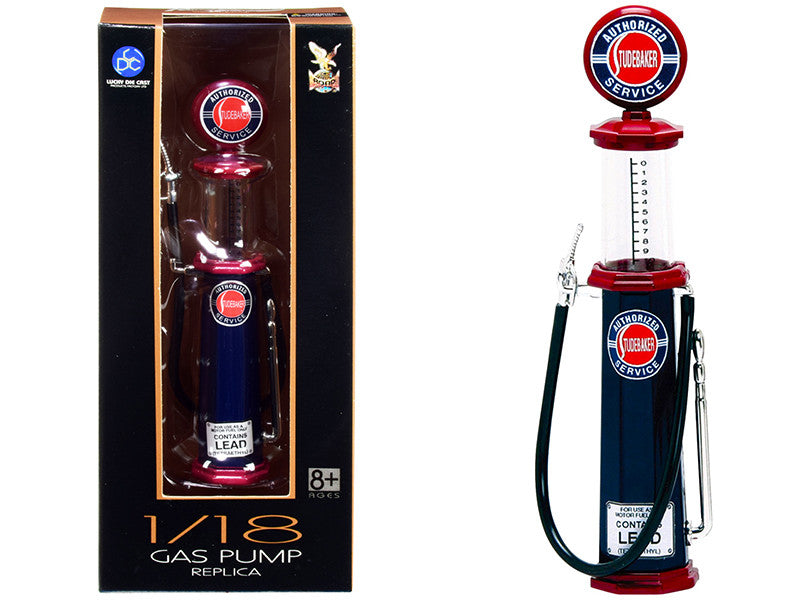 "Studebaker" Vintage Cylinder Gas Pump 1/18 Diecast Replica by Road Signature Road Signature