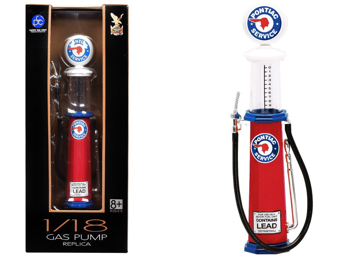 Pontiac Gasoline Vintage Gas Pump Cylinder 1/18 Diecast Replica by Road Signature Road Signature