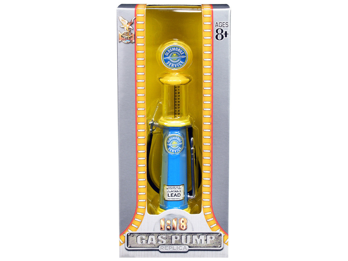 Oldsmobile Service Vintage Cylinder Gas Pump 1/18 Diecast Replica by Road Signature Road Signature