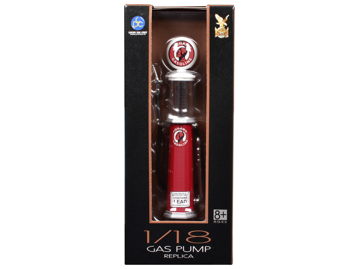Mohawk Gasoline Vintage Gas Pump Cylinder 1/18 Diecast Replica by Road Signature Road Signature