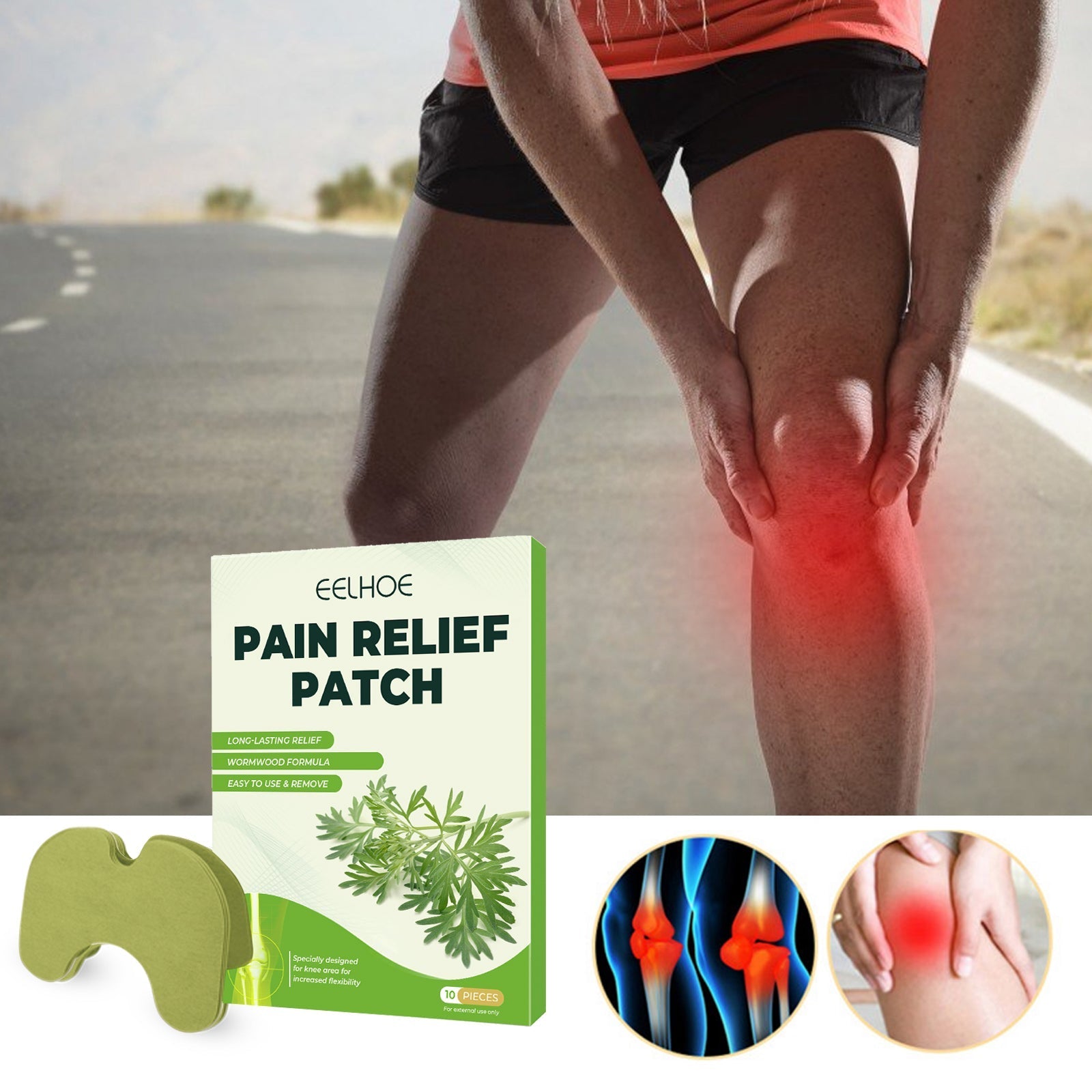 Green Mugwort Knee Patches 10pcs Tri Light Beauty