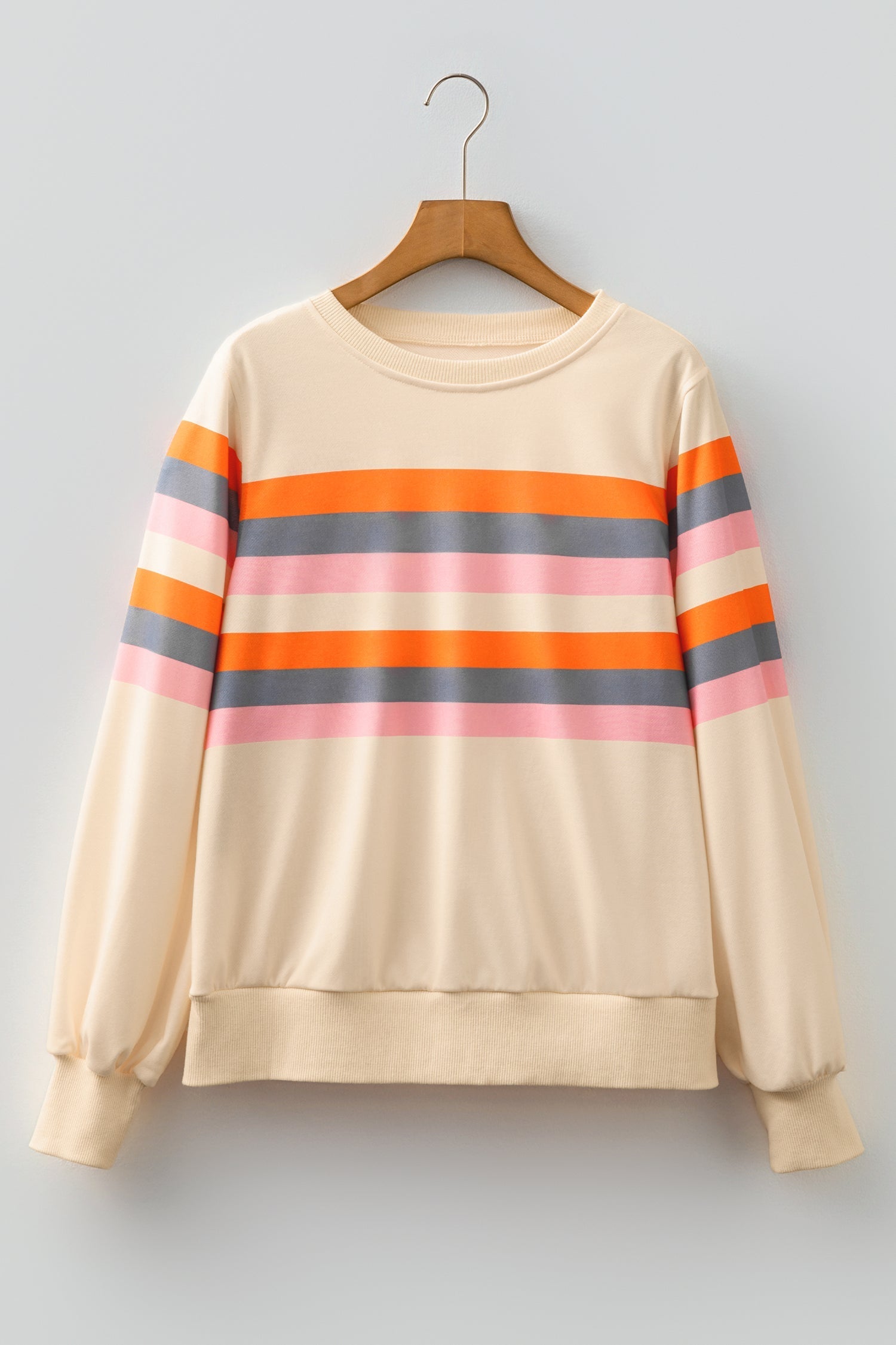 Vivienne Puff Sleeve Casual Pullover Threaded Pear
