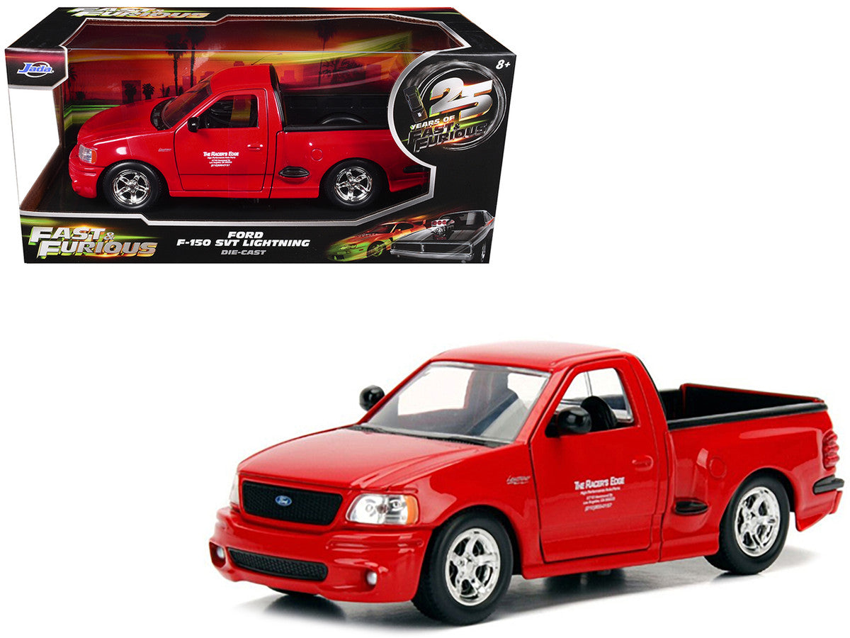 Ford F-150 SVT Lightning Pickup Truck Red "The Fast and the Furious" (2001) Movie "25 Years of Fast & Furious" Series 1/24 Diecast Model Car by Jada Jada
