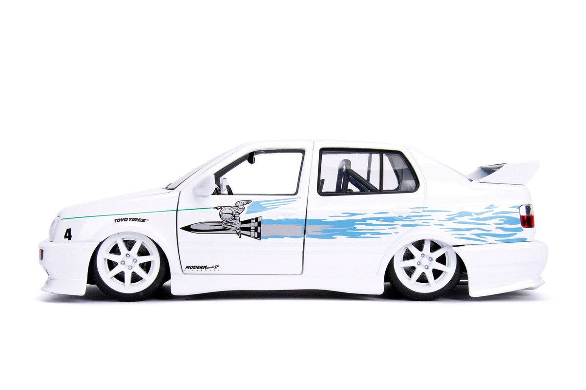 Jesse's Volkswagen Jetta White with Graphics "Fast & Furious" Movie 1/24 Diecast Model Car by Jada Jada