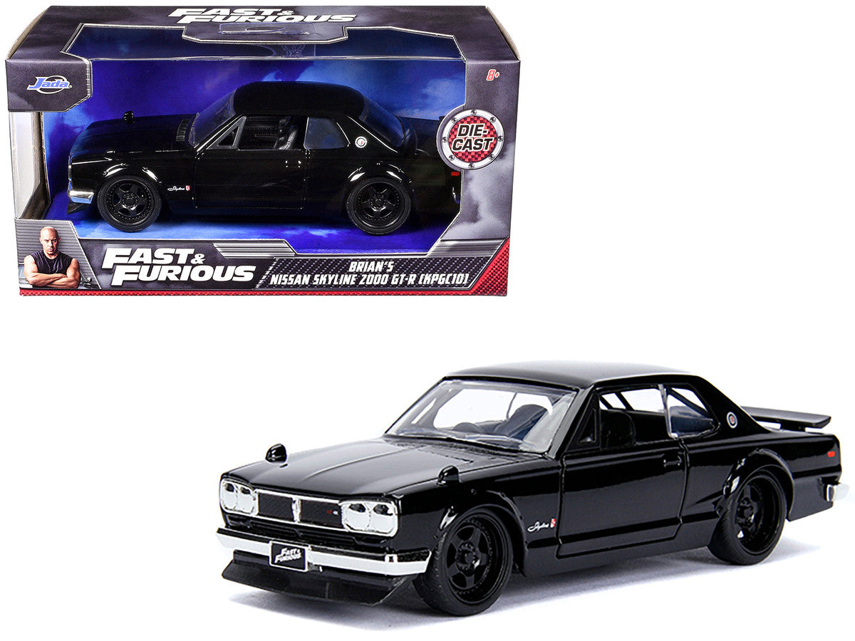 Brian's Nissan Skyline 2000 GT-R (KPGC10) Black "Fast & Furious" Movie 1/32 Diecast Model Car by Jada Jada
