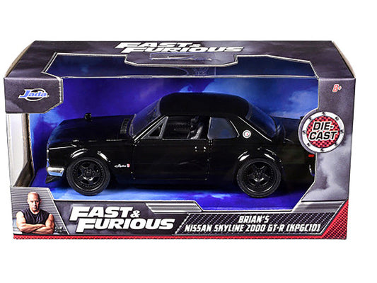 Brian's Nissan Skyline 2000 GT-R (KPGC10) Black "Fast & Furious" Movie 1/32 Diecast Model Car by Jada Jada