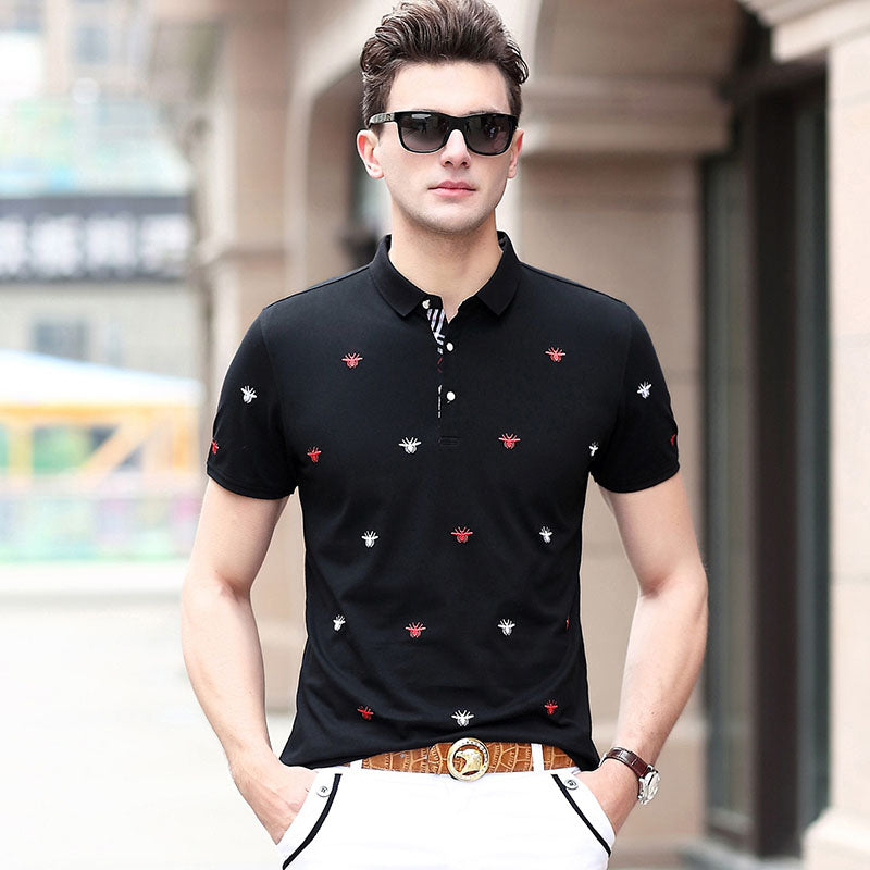 Embroidered lapel T-shirt