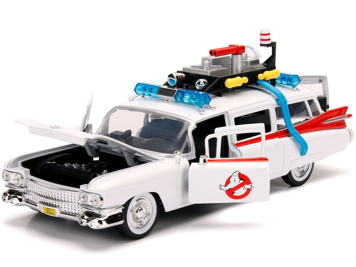 1959 Cadillac Ambulance Ecto-1 White "Ghostbusters" Movie "Hollywood Rides" Series 1/24 Diecast Model Car by Jada Jada