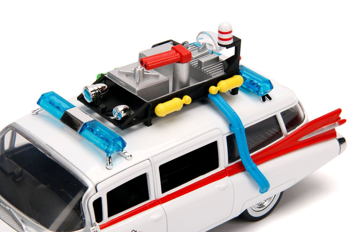 1959 Cadillac Ambulance Ecto-1 White "Ghostbusters" Movie "Hollywood Rides" Series 1/24 Diecast Model Car by Jada Jada