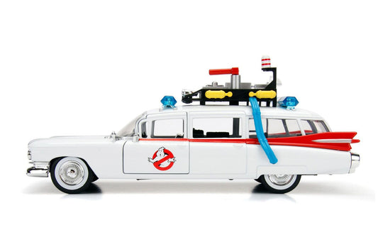 1959 Cadillac Ambulance Ecto-1 White "Ghostbusters" Movie "Hollywood Rides" Series 1/24 Diecast Model Car by Jada Jada