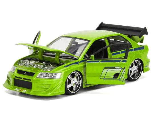 Brian's Mitsubishi Lancer Evolution VII Green with Graphics "Fast & Furious" Movie 1/24 Diecast Model Car by Jada Jada