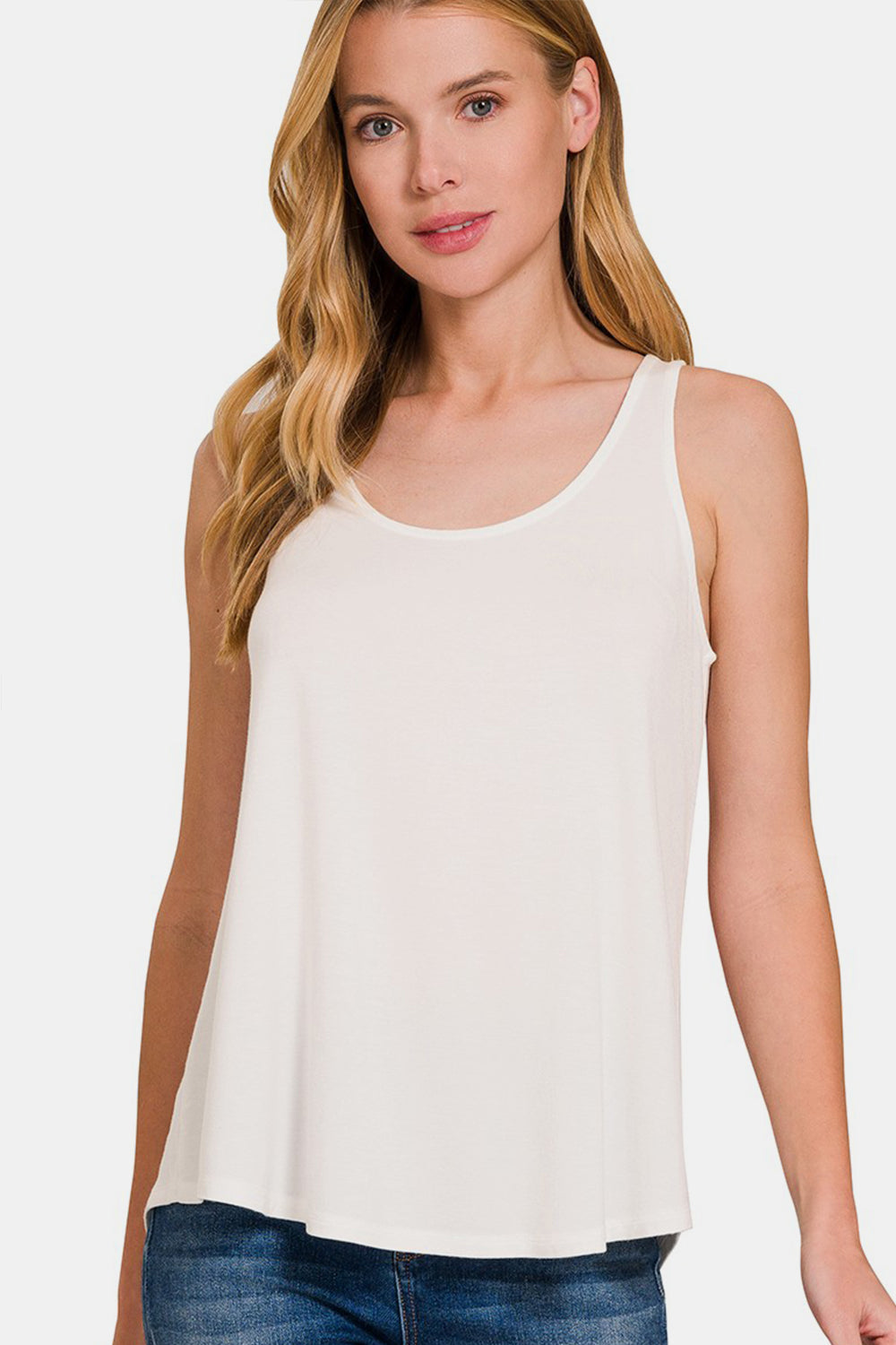Zenana Round Neck Flowy Hem Tank LuxuryLifeWay Online Store