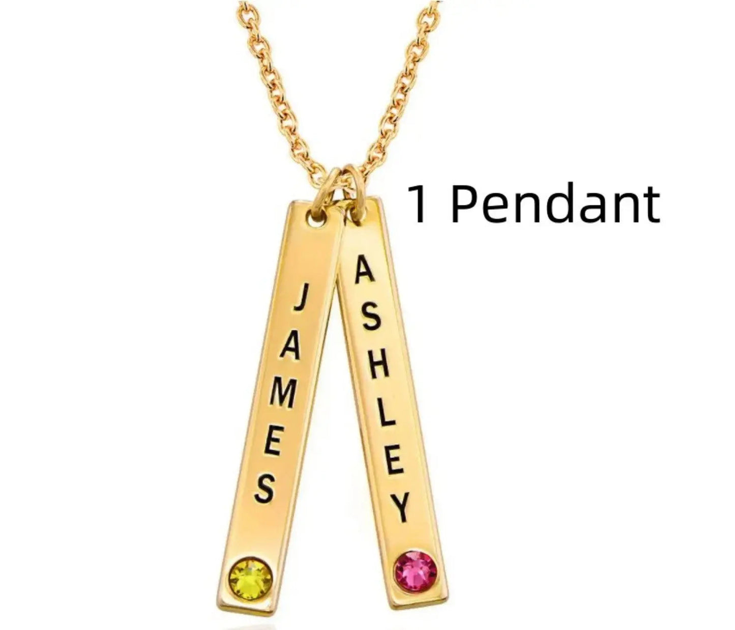 Personalized Vertical Necklace, Mother's Day Gift Maiden-Art