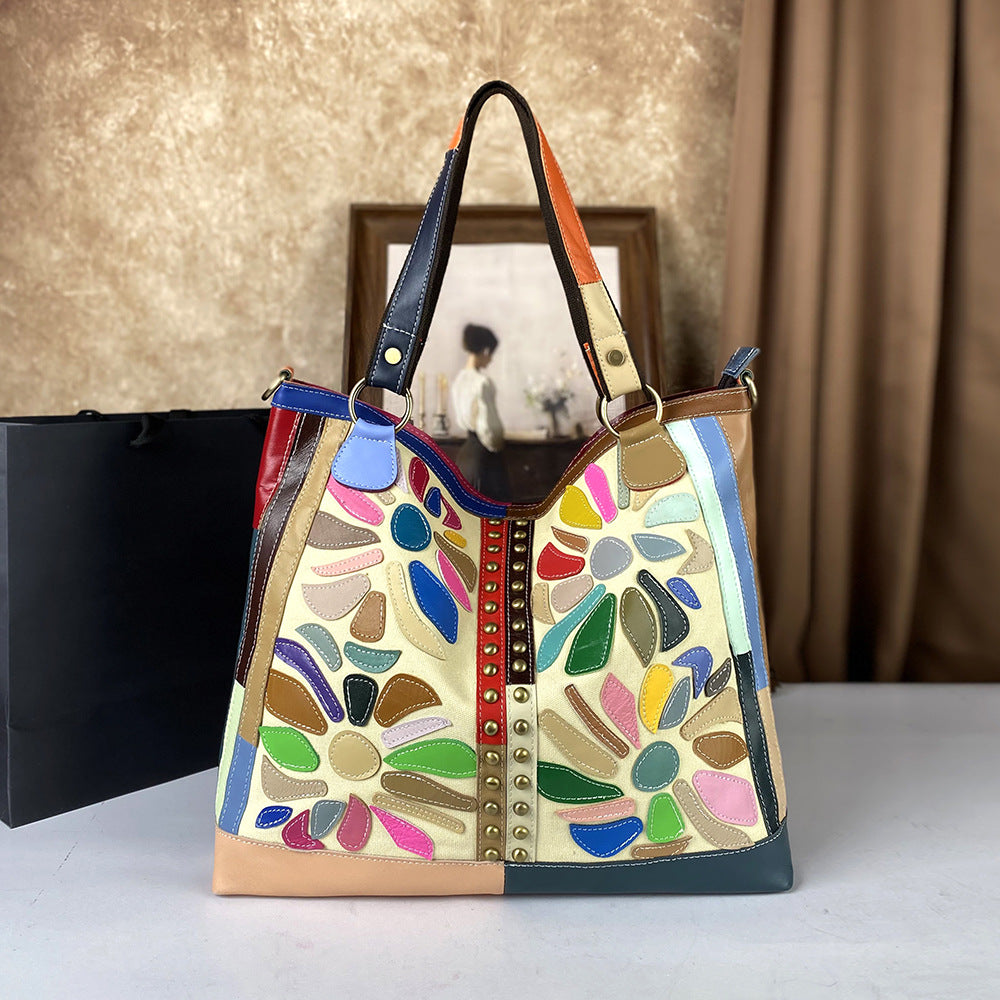 Womens Large-Capacity Crossbody Bag Made From Genuine Leather With A Nautical-Style Design LadyShow.Store