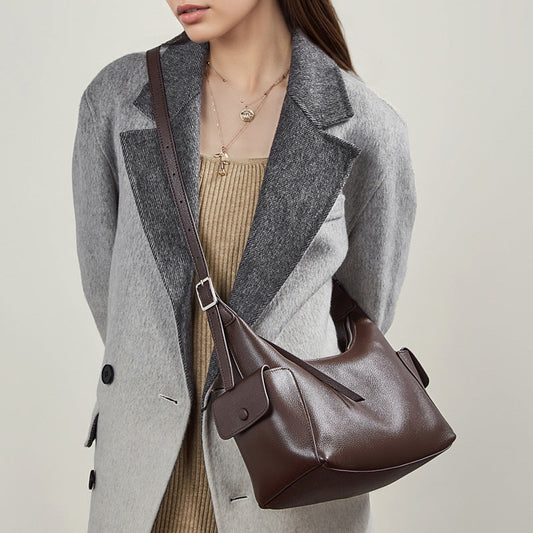 Womens Large-Capacity Casual Leather Shoulder And Crossbody Bag LadyShow.Store