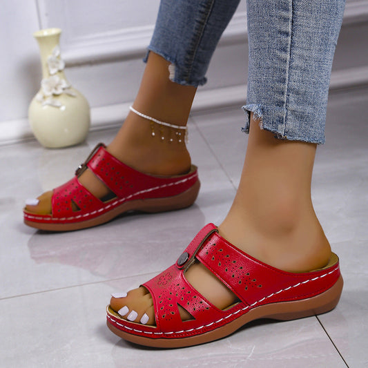 Women's European And American Wedge Heel Flat Sandals LadyShow.Store