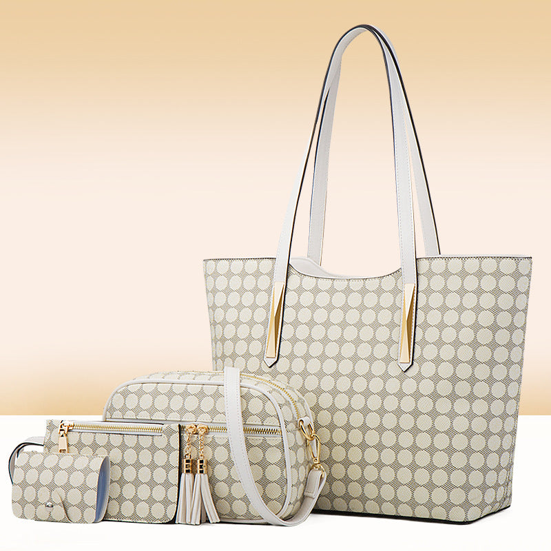 Fashion Polka Dot Four-piece Mother-in-law Bag With Tassel Crossbody Best YouTube Store