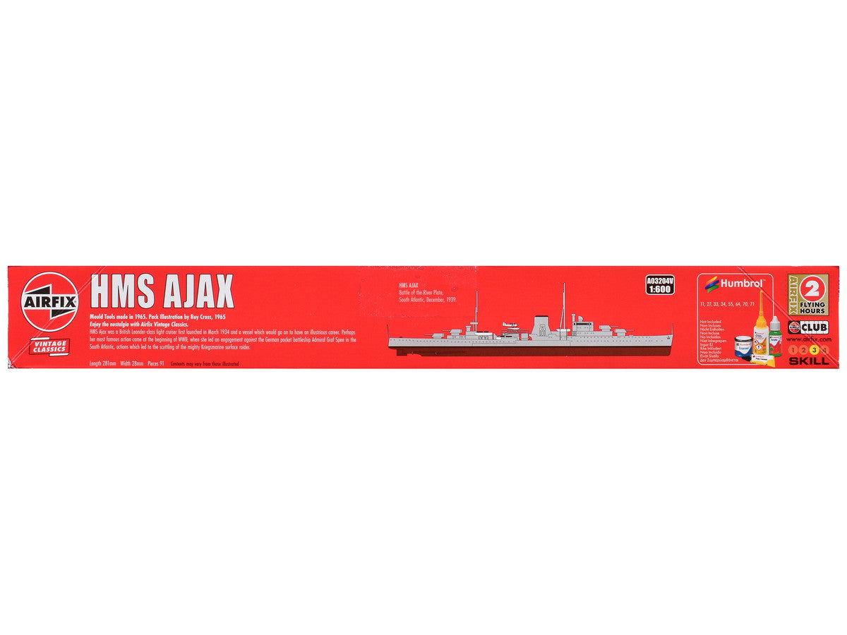 Level 3 Model Kit HMS Ajax Light Cruiser 1/600 Plastic Model Kit by Airfix Airfix
