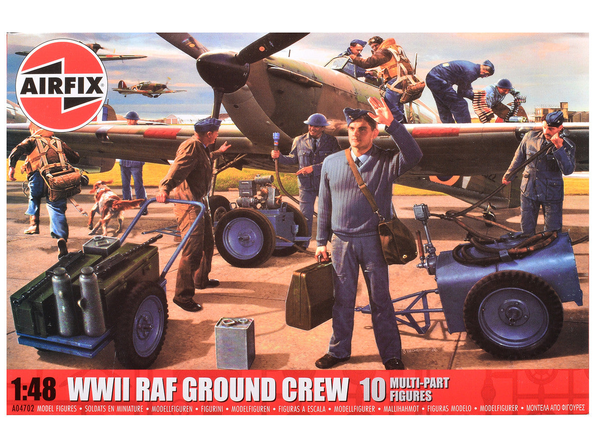 Level 1 Model Kit WWII RAF Ground Crew Figure and Accessory Set 1/48 Plastic Model Kit by Airfix Airfix