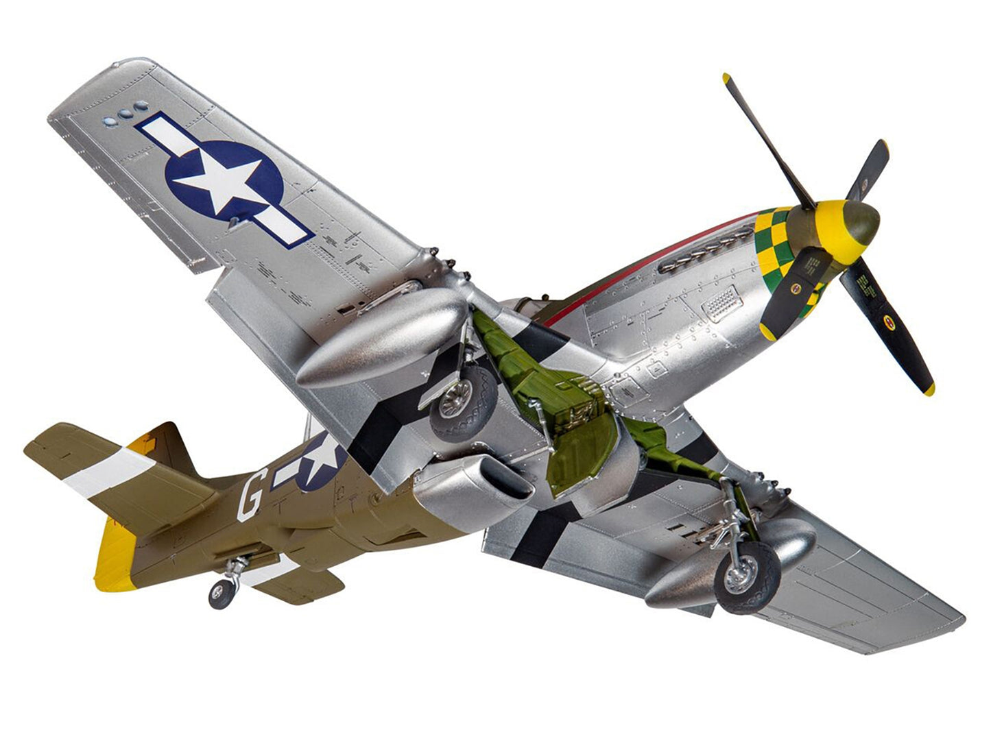 Level 2 Model Kit North American P-51D Mustang Fighter Aircraft with 2 Scheme Options 1/48 Plastic Model Kit by Airfix