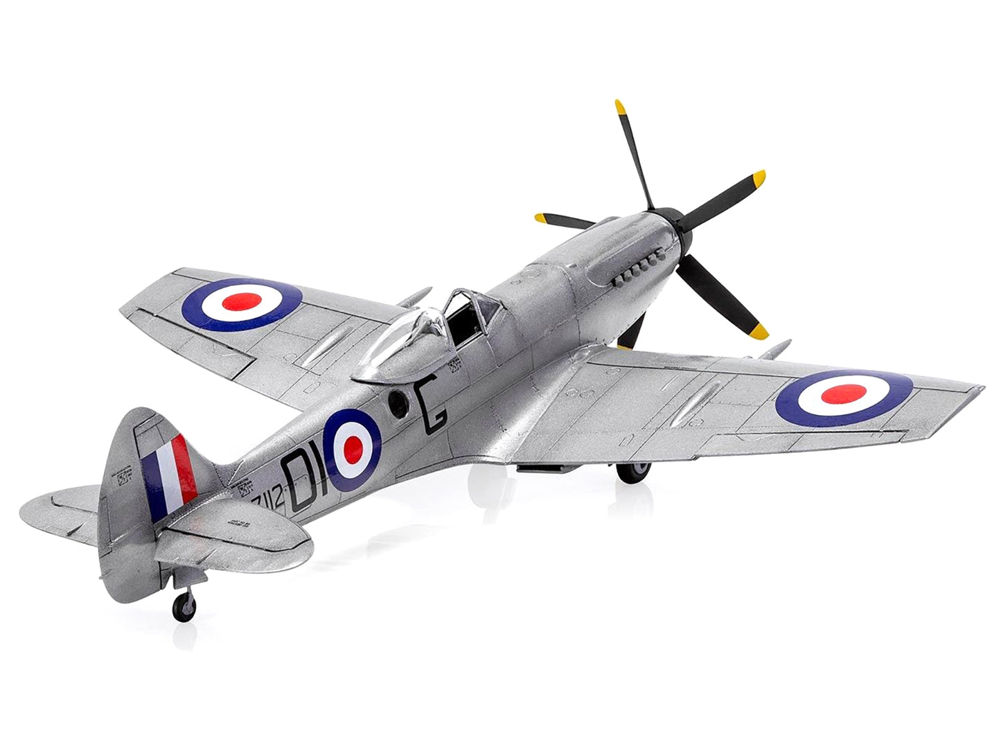 Level 2 Model Kit Supermarine Spitfire FR Mk.XIV Fighter Aircraft with 2 Scheme Options 1/48 Plastic Model Kit by Airfix