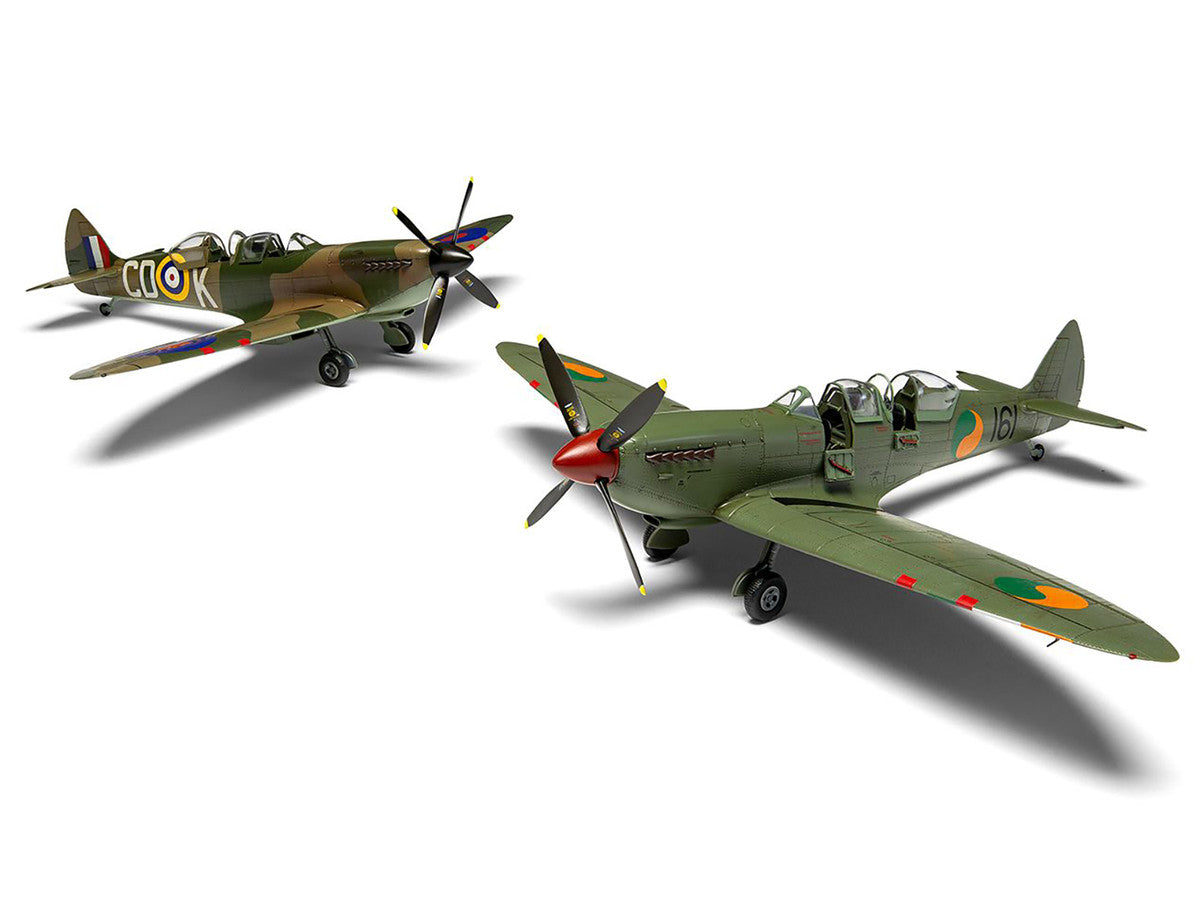 Level 2 Model Kit Supermarine Spitfire Tr.9 Fighter Aircraft with 2 Scheme Options 1/48 Plastic Model Kit by Airfix-1