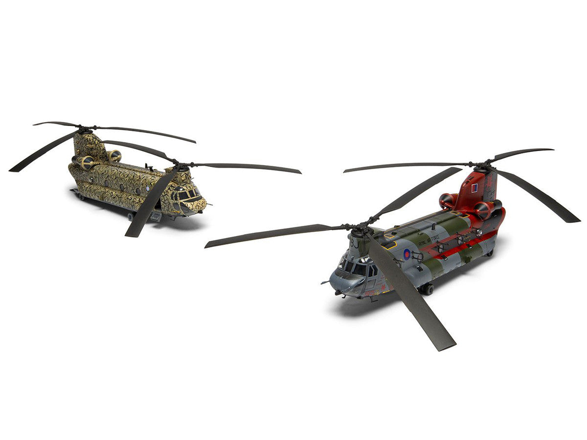 Level 3 Model Kit Boeing Chinook HC.1 (Late Production) Helicopter with 2 Scheme Options 1/72 Plastic Model Kit by Airfix Airfix