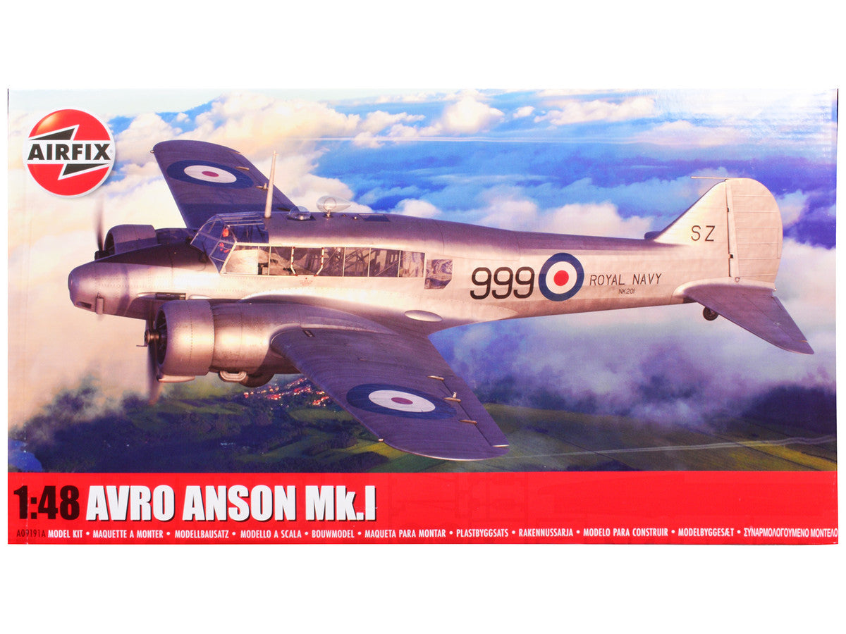 Level 3 Model Kit Avro Anson Mk.I Aircraft with 3 Scheme Options 1/48 Plastic Model Kit by Airfix Airfix