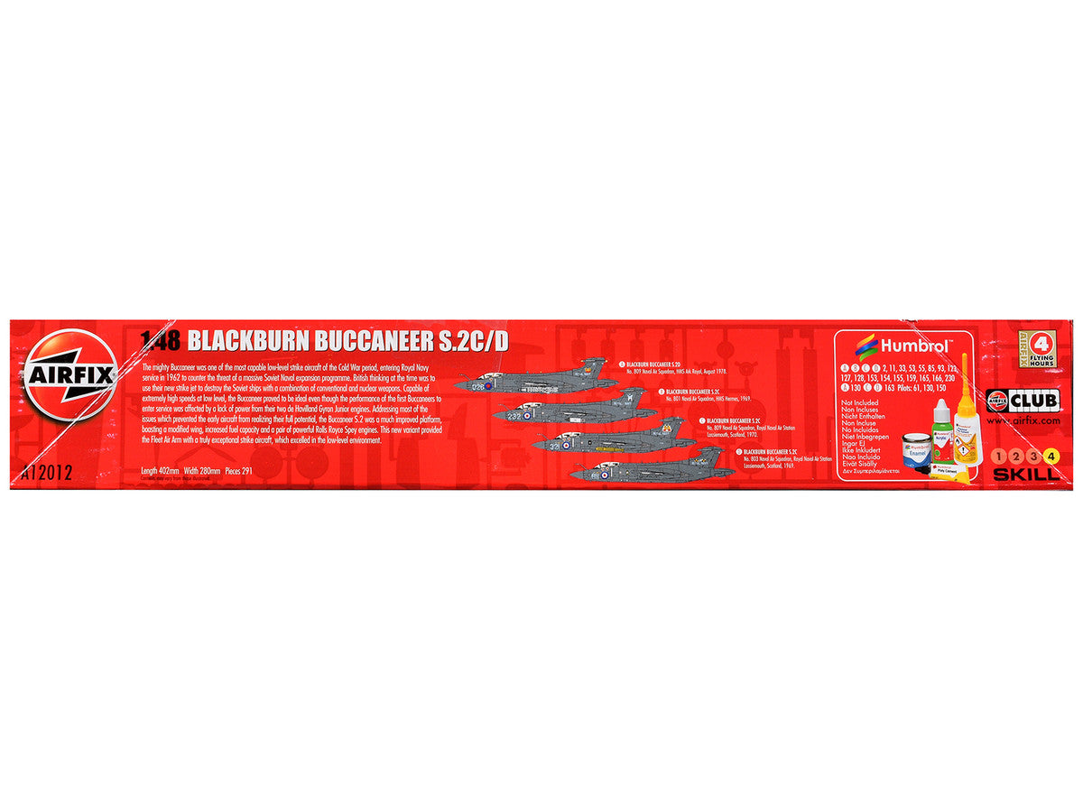 Level 4 Model Kit Blackburn Buccaneer S.2C/D Attack Aircraft with 4 Scheme Options 1/48 Plastic Model Kit by Airfix-1