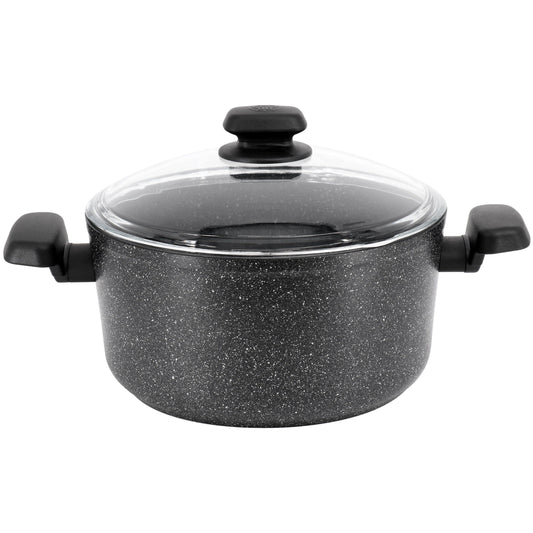 Korkmaz Ornella Non Stick 11 Inch 8 Liter Casserole with Lid in Black W2B