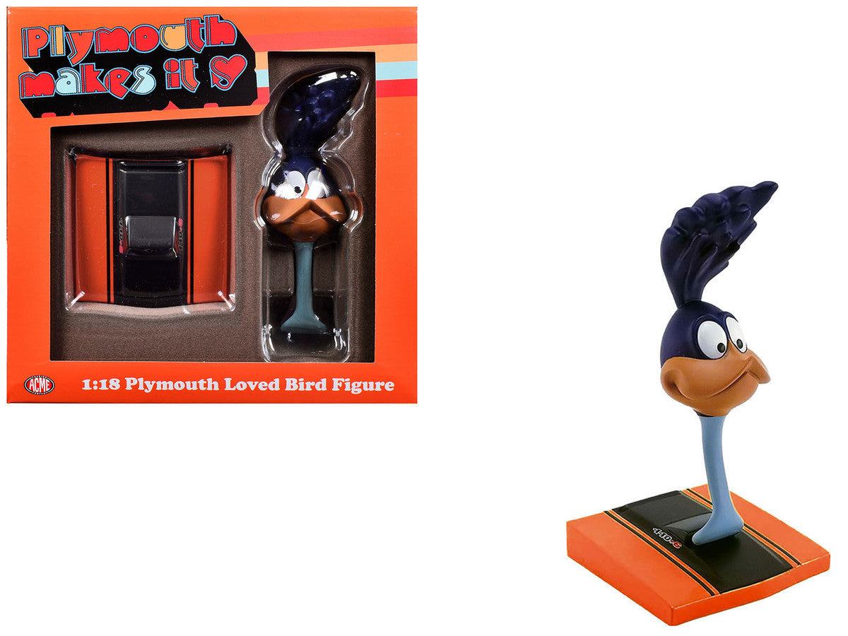 Plymouth Loved Bird Figure with Vitamin C Orange Hood Stand 1/18 Model by ACME Acme