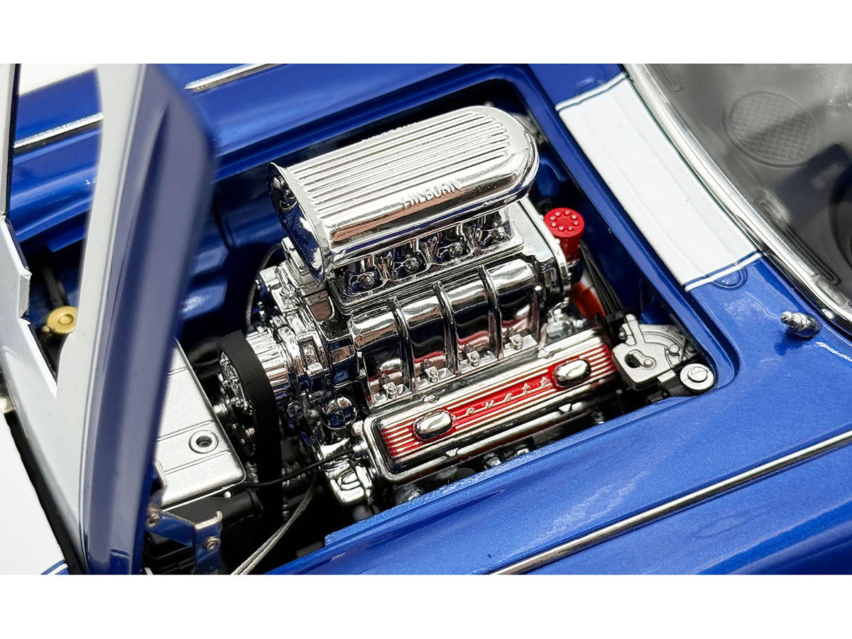 1961 Chevrolet Corvette Grand Sport Gasser Admiral Blue Metallic with White Stripe Limited Edition to 204 pieces Worldwide 1/18 Diecast Model Car by ACME Acme