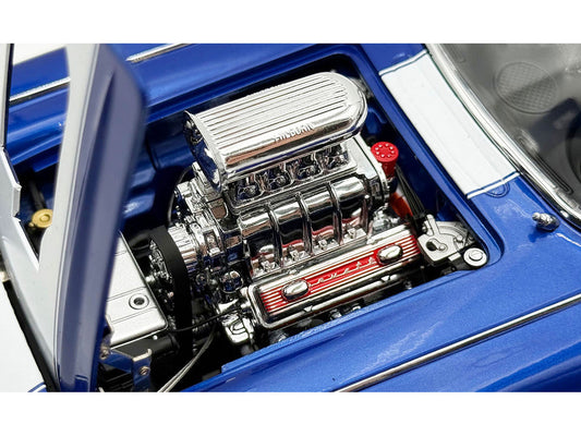 1961 Chevrolet Corvette Grand Sport Gasser Admiral Blue Metallic with White Stripe Limited Edition to 204 pieces Worldwide 1/18 Diecast Model Car by ACME Acme