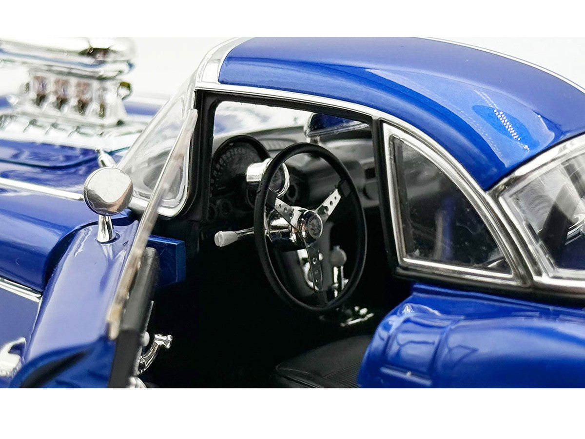 1961 Chevrolet Corvette Grand Sport Gasser Admiral Blue Metallic with White Stripe Limited Edition to 204 pieces Worldwide 1/18 Diecast Model Car by ACME Acme