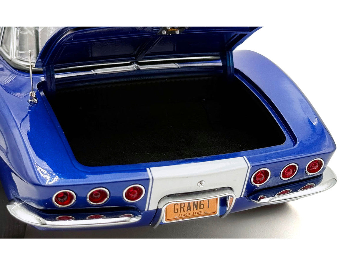 1961 Chevrolet Corvette Grand Sport Gasser Admiral Blue Metallic with White Stripe Limited Edition to 204 pieces Worldwide 1/18 Diecast Model Car by ACME Acme