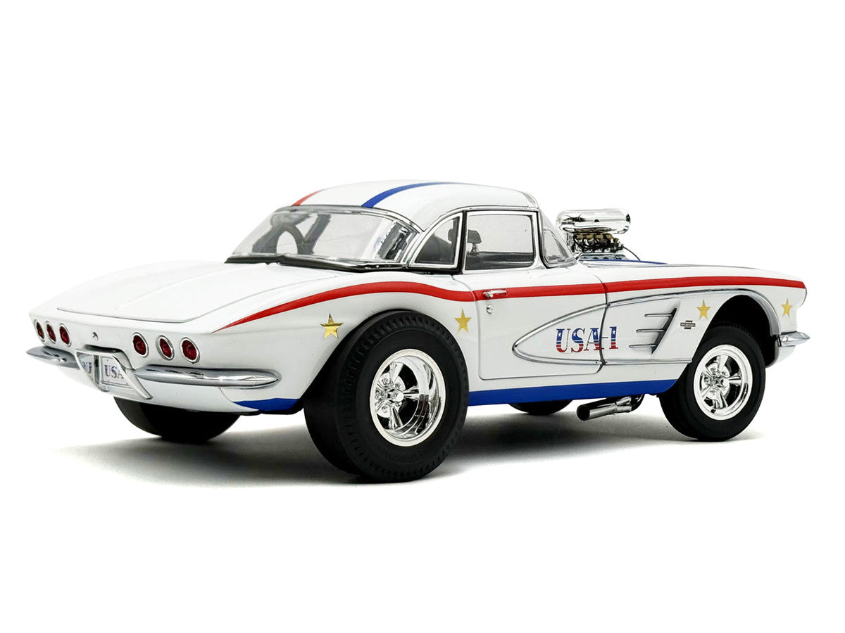 1961 Chevrolet Corvette Grand Sport Gasser "USA-1" White with Blue and Red Stripes Limited Edition to 362 pieces Worldwide 1/18 Diecast Model Car by ACME Acme